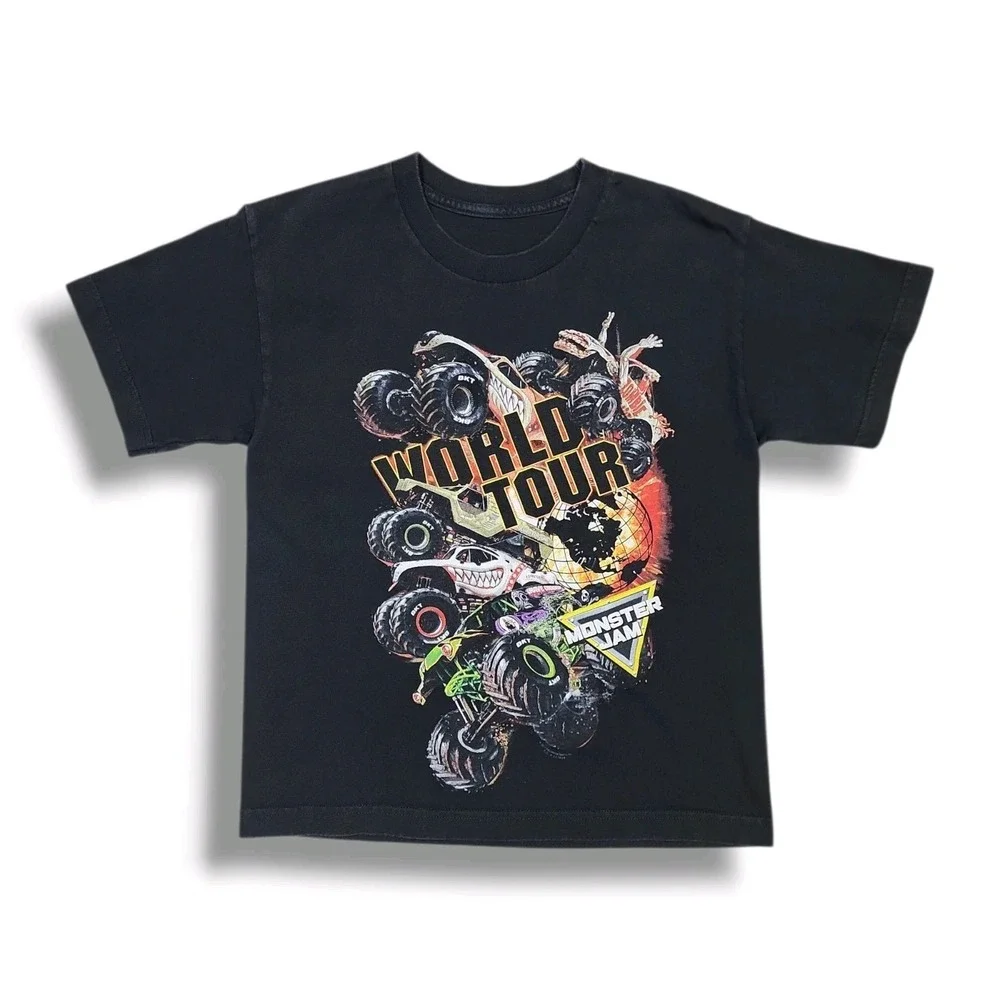 2017 Monster Jam World Tour T-Shirt Monster Trucks Black Youth's Medium